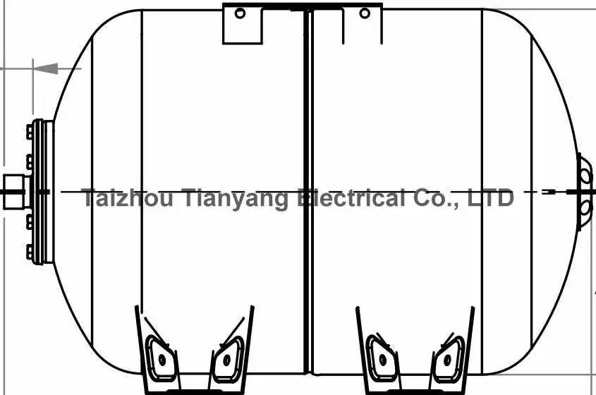 Horizontal Diaphragm Membrane Pressure Tanks Vessels of 50 Liter Capacity